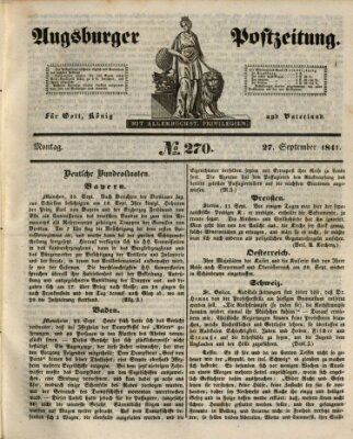 Augsburger Postzeitung Montag 27. September 1841