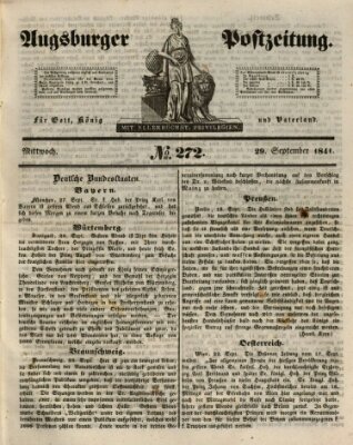 Augsburger Postzeitung Mittwoch 29. September 1841