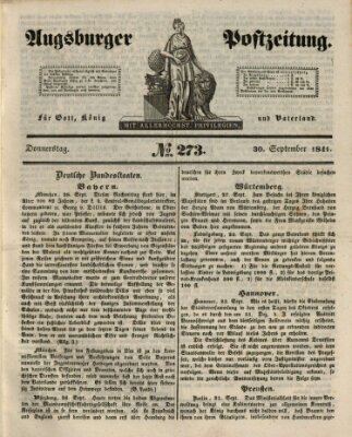 Augsburger Postzeitung Donnerstag 30. September 1841