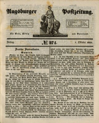 Augsburger Postzeitung Freitag 10. September 1841