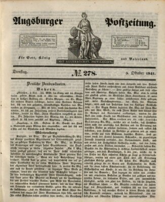 Augsburger Postzeitung Dienstag 5. Oktober 1841