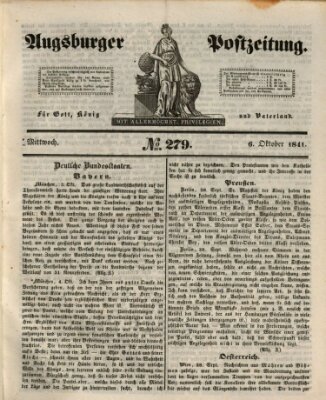 Augsburger Postzeitung Mittwoch 6. Oktober 1841