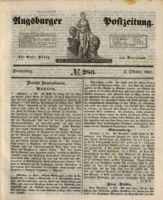 Augsburger Postzeitung Donnerstag 7. Oktober 1841