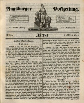 Augsburger Postzeitung Freitag 8. Oktober 1841