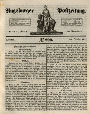 Augsburger Postzeitung Dienstag 26. Oktober 1841