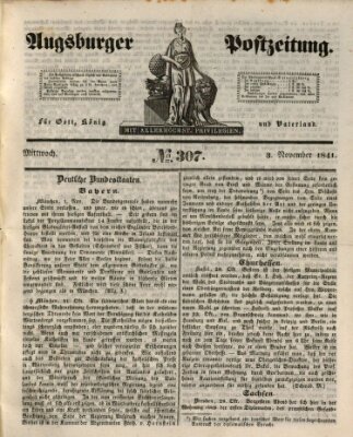 Augsburger Postzeitung Mittwoch 3. November 1841