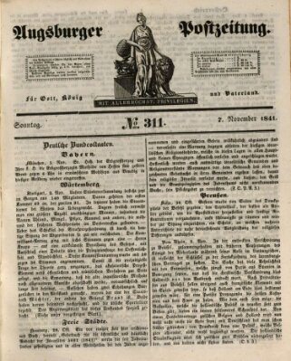 Augsburger Postzeitung Sonntag 7. November 1841