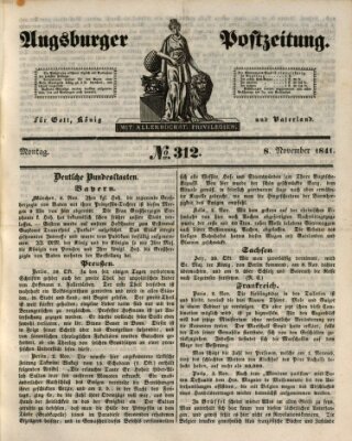 Augsburger Postzeitung Montag 8. November 1841