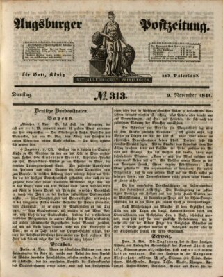 Augsburger Postzeitung Dienstag 9. November 1841