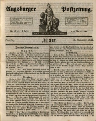 Augsburger Postzeitung Samstag 13. November 1841