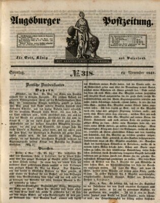 Augsburger Postzeitung Sonntag 14. November 1841