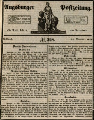 Augsburger Postzeitung Mittwoch 24. November 1841