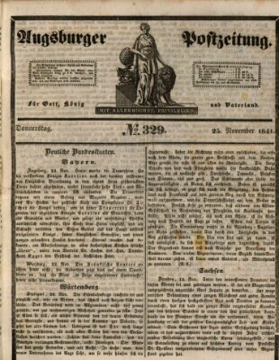 Augsburger Postzeitung Donnerstag 25. November 1841