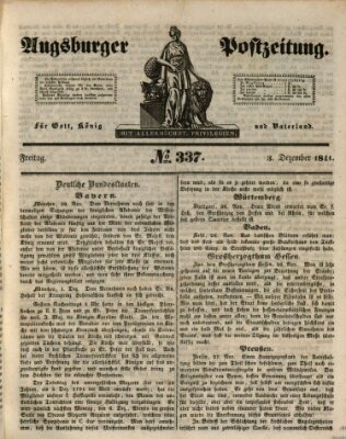 Augsburger Postzeitung Freitag 3. Dezember 1841