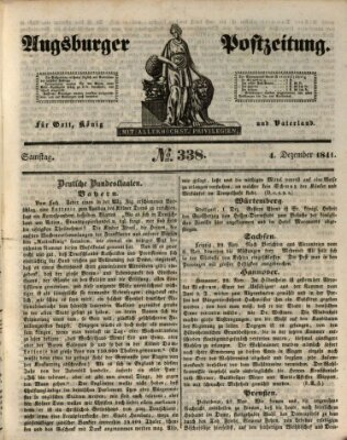 Augsburger Postzeitung Samstag 4. Dezember 1841