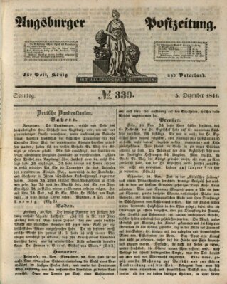 Augsburger Postzeitung Sonntag 5. Dezember 1841