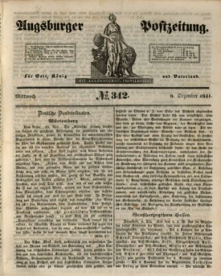 Augsburger Postzeitung Mittwoch 8. Dezember 1841