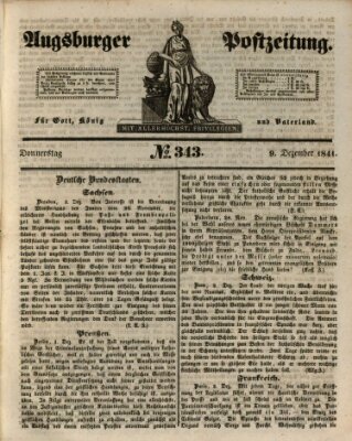 Augsburger Postzeitung Donnerstag 9. Dezember 1841