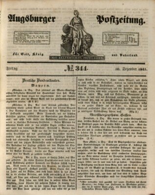 Augsburger Postzeitung Freitag 10. Dezember 1841