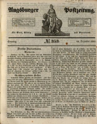 Augsburger Postzeitung Sonntag 19. Dezember 1841