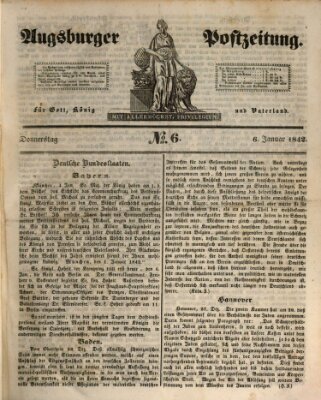 Augsburger Postzeitung Donnerstag 6. Januar 1842