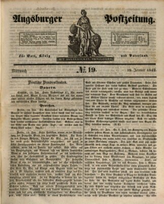 Augsburger Postzeitung Mittwoch 19. Januar 1842