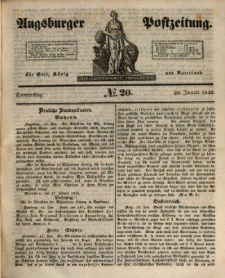 Augsburger Postzeitung Donnerstag 20. Januar 1842