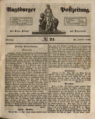 Augsburger Postzeitung Montag 24. Januar 1842