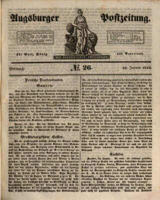 Augsburger Postzeitung Mittwoch 26. Januar 1842