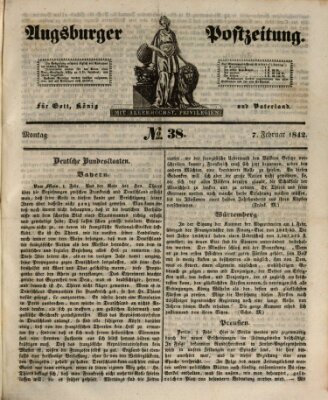 Augsburger Postzeitung Montag 7. Februar 1842