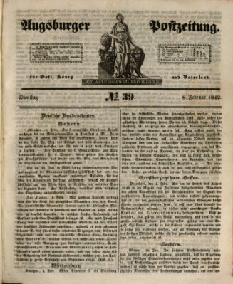 Augsburger Postzeitung Dienstag 8. Februar 1842