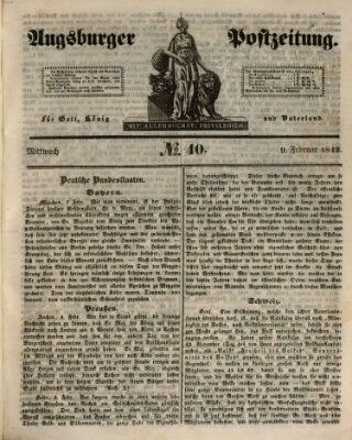 Augsburger Postzeitung Mittwoch 9. Februar 1842