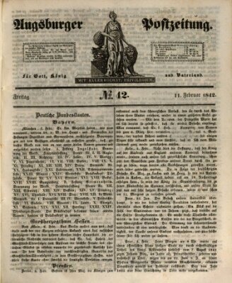 Augsburger Postzeitung Freitag 11. Februar 1842