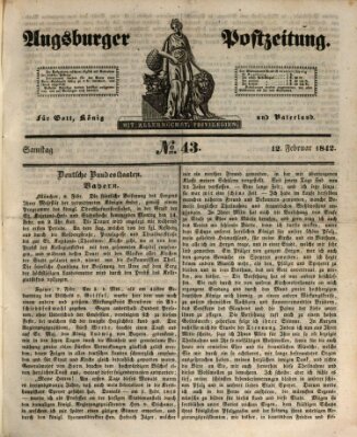 Augsburger Postzeitung Samstag 12. Februar 1842