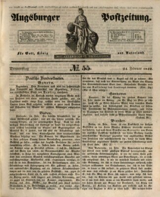 Augsburger Postzeitung Donnerstag 24. Februar 1842