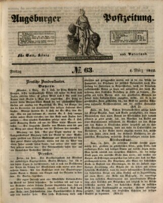 Augsburger Postzeitung Freitag 4. März 1842