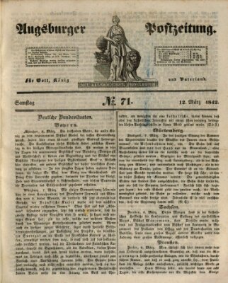 Augsburger Postzeitung Samstag 12. März 1842