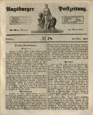 Augsburger Postzeitung Samstag 19. März 1842