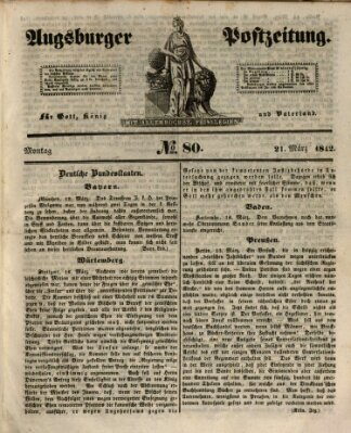 Augsburger Postzeitung Montag 21. März 1842