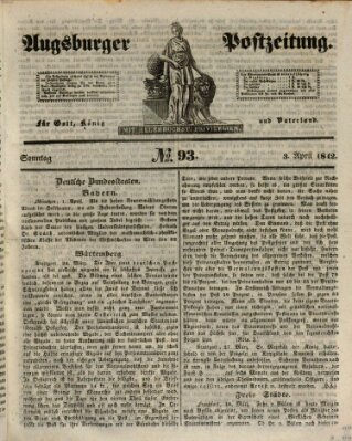 Augsburger Postzeitung Sonntag 3. April 1842