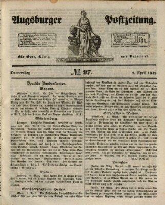 Augsburger Postzeitung Donnerstag 7. April 1842