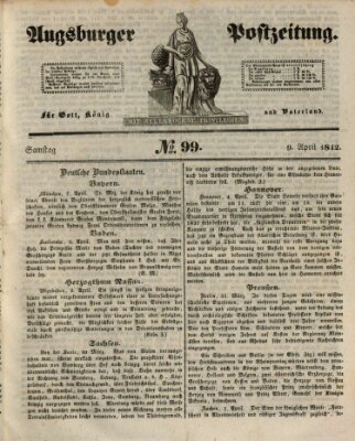 Augsburger Postzeitung Samstag 9. April 1842