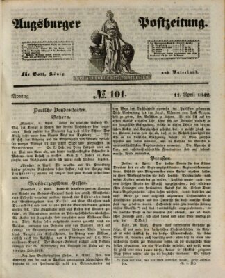 Augsburger Postzeitung Montag 11. April 1842