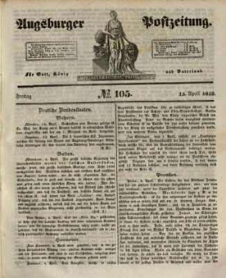 Augsburger Postzeitung Freitag 15. April 1842