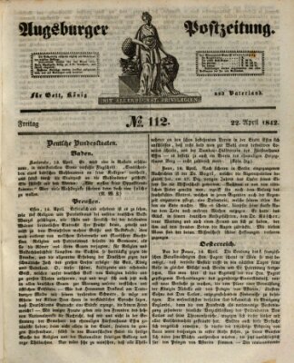 Augsburger Postzeitung Freitag 22. April 1842