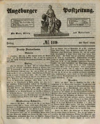 Augsburger Postzeitung Freitag 29. April 1842