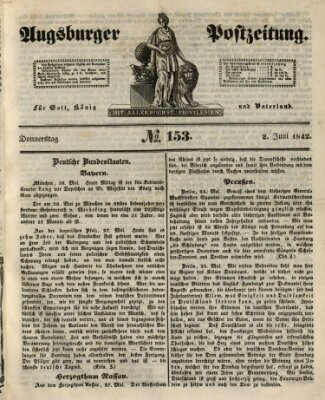 Augsburger Postzeitung Donnerstag 2. Juni 1842