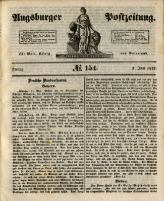 Augsburger Postzeitung Freitag 3. Juni 1842