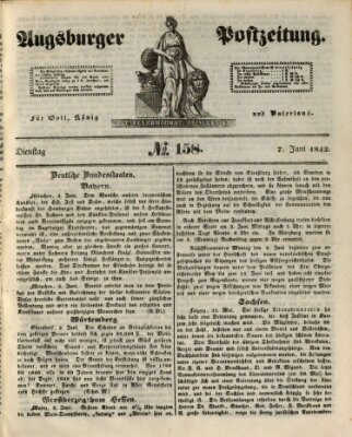 Augsburger Postzeitung Dienstag 7. Juni 1842