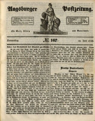 Augsburger Postzeitung Donnerstag 16. Juni 1842